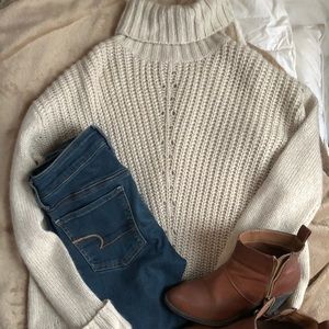 Tan Turtleneck Sweater